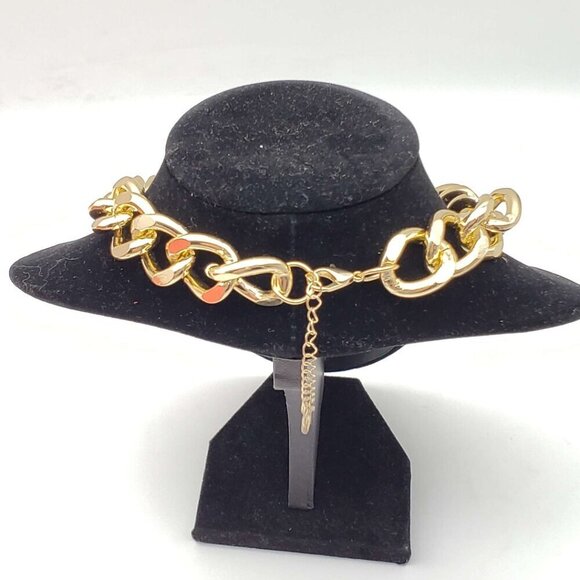 Authentic Louis Vuitton Lock & Key w/ Unbranded Cuban Style Plated Chain 100525 - Picture 6 of 8